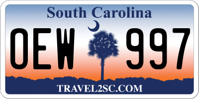 SC license plate OEW997