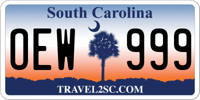 SC license plate OEW999