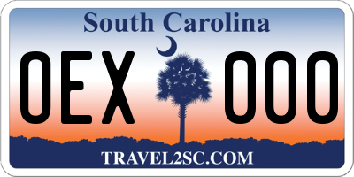 SC license plate OEX000