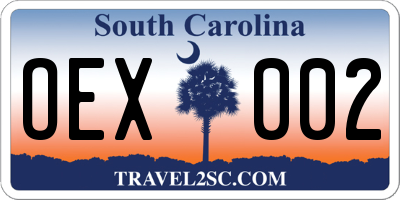 SC license plate OEX002