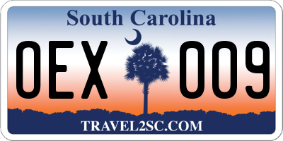 SC license plate OEX009
