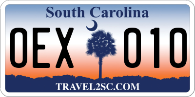 SC license plate OEX010