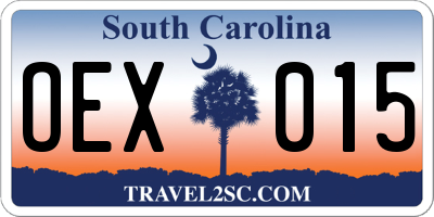 SC license plate OEX015