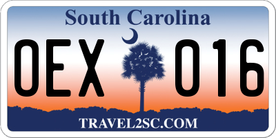 SC license plate OEX016