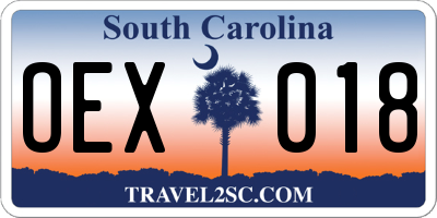 SC license plate OEX018