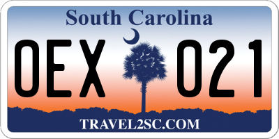 SC license plate OEX021