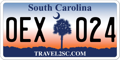 SC license plate OEX024