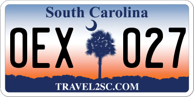 SC license plate OEX027