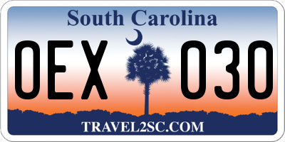SC license plate OEX030