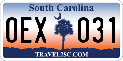 SC license plate OEX031