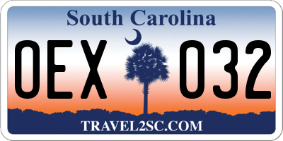 SC license plate OEX032