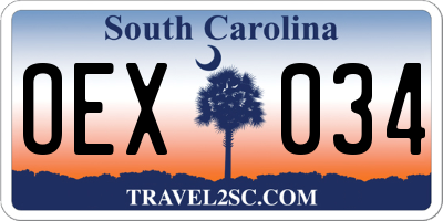 SC license plate OEX034