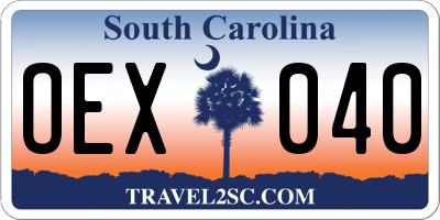 SC license plate OEX040