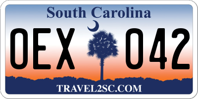 SC license plate OEX042