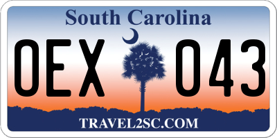 SC license plate OEX043