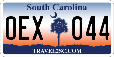 SC license plate OEX044