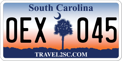 SC license plate OEX045