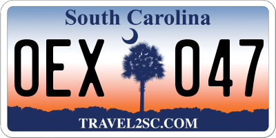 SC license plate OEX047