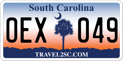 SC license plate OEX049