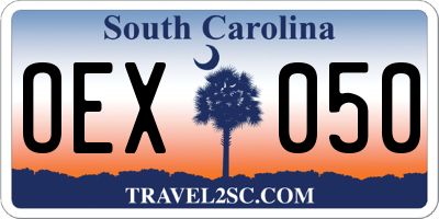 SC license plate OEX050