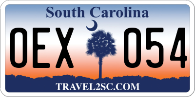 SC license plate OEX054