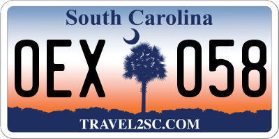 SC license plate OEX058