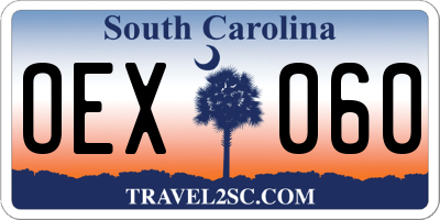 SC license plate OEX060