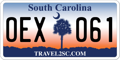 SC license plate OEX061