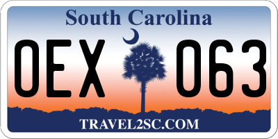 SC license plate OEX063
