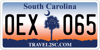 SC license plate OEX065