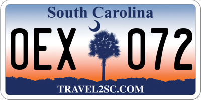 SC license plate OEX072