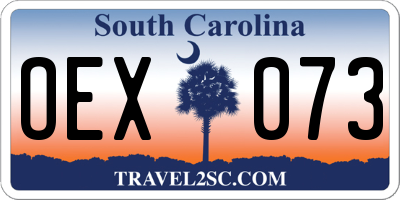 SC license plate OEX073