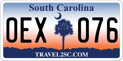 SC license plate OEX076