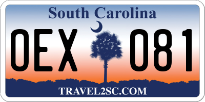 SC license plate OEX081