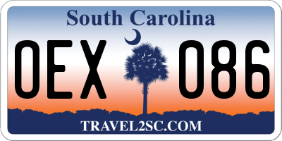 SC license plate OEX086