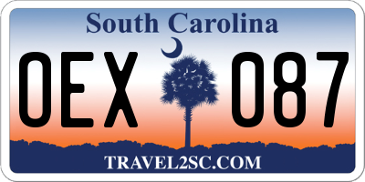 SC license plate OEX087