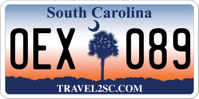 SC license plate OEX089