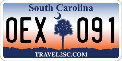 SC license plate OEX091