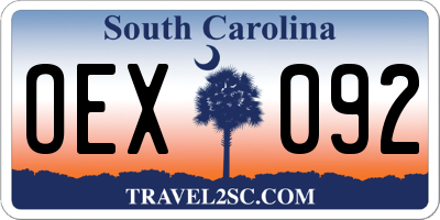 SC license plate OEX092