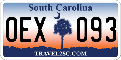 SC license plate OEX093