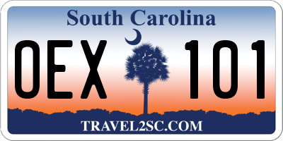 SC license plate OEX101