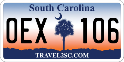 SC license plate OEX106