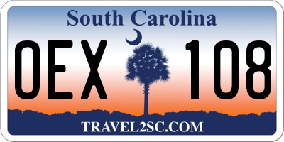 SC license plate OEX108