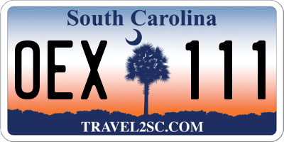 SC license plate OEX111