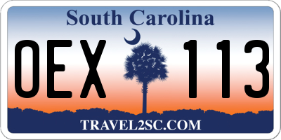 SC license plate OEX113