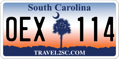 SC license plate OEX114