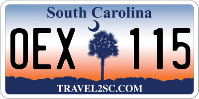SC license plate OEX115