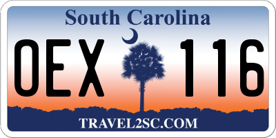 SC license plate OEX116
