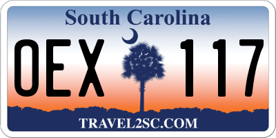 SC license plate OEX117