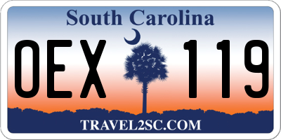 SC license plate OEX119